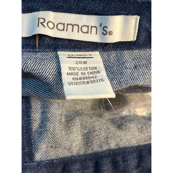 Roaman's Denim Maxi Skirt Size 24W Button Front Scallop Detail Western NWOT - Picture 6 of 6